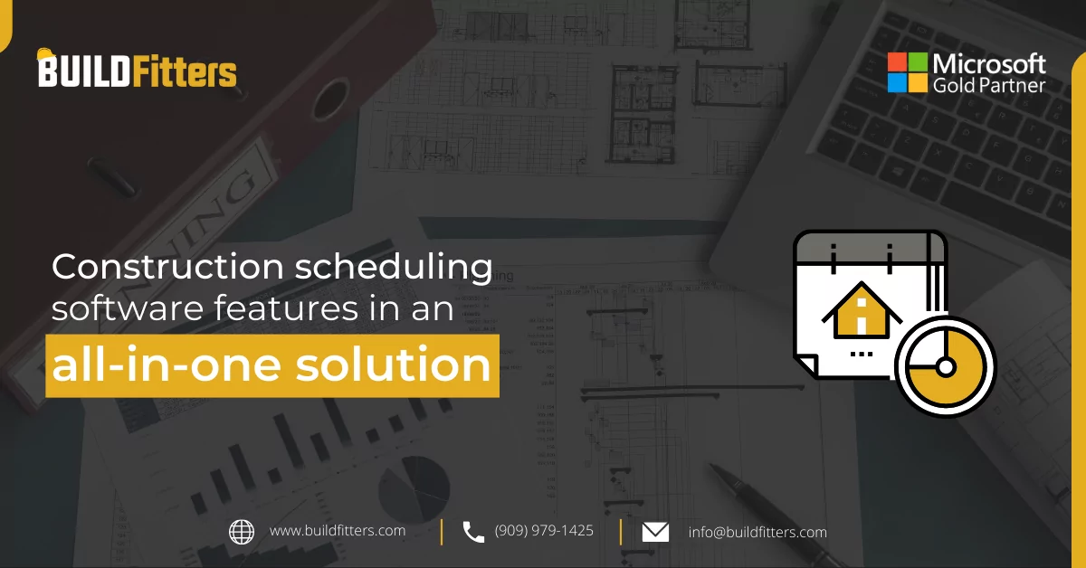 Infographics show the Construction scheduling software