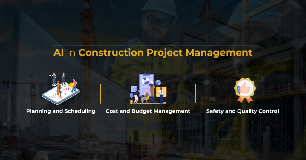 This infographic shows that Ways AI Can Help in Construction Project Management