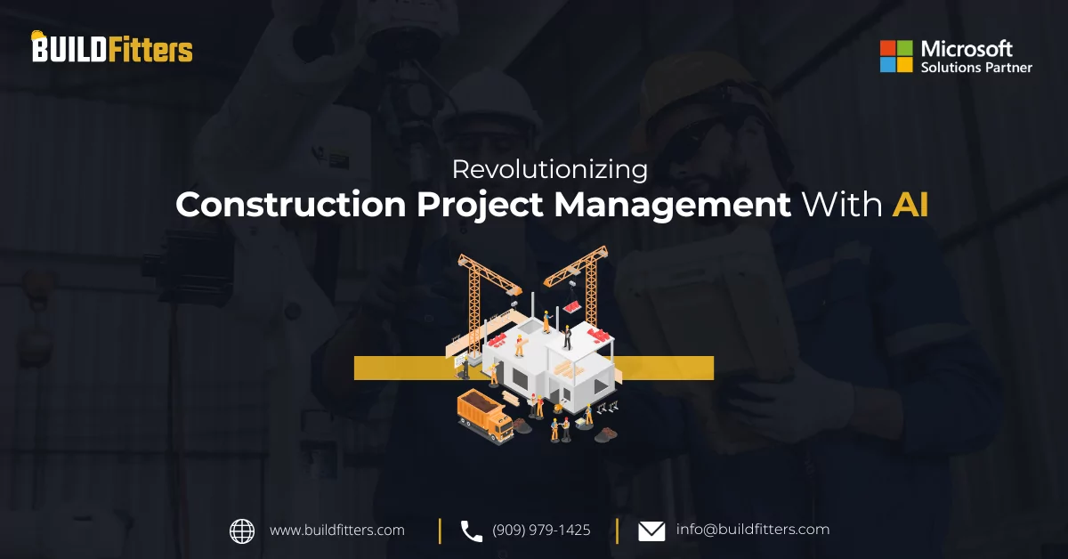 This infographic shows that Revolutionizing Construction Project Management With AI